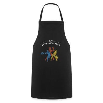 Tennis player pension Pensioner Tennis - Cooking Apron - black - Front - AI Model Male 185 dark (185cm)