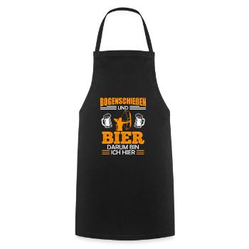 Bogenschießen und Bier Männer - Kochschürze - Schwarz - Vorne - AI Model Male 185 dark (185cm)