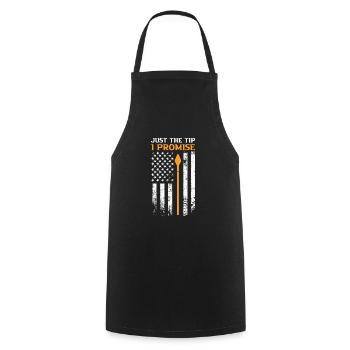 Just the Tip I promise USA Archer - Cooking Apron - black - Front - AI Model Male 185 dark (185cm)