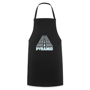 Food Pyramid Coffee Wine Drinking - Cooking Apron - black - Front - AI Model Male 185 dark (185cm)