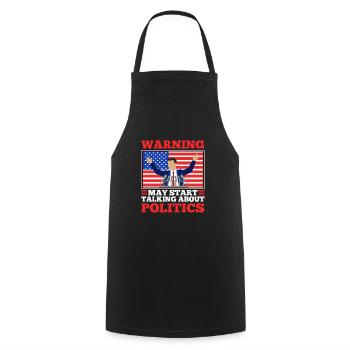 Warning may start talking about politics - Cooking Apron - black - Front - AI Model Male 185 dark (185cm)