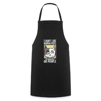 I Dont like morning people or mornings or people - Cooking Apron - black - Front - AI Model Male 185 dark (185cm)