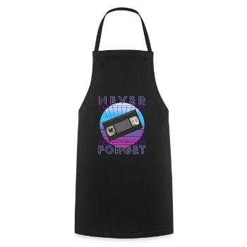 Never Forget Retro 80s 90s Nostalgia - Cooking Apron - black - Front - AI Model Male 185 dark (185cm)