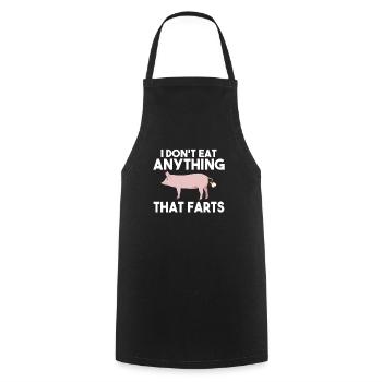 Je ne mange rien qui pète Végétalien Végétarien - Tablier de cuisine - noir - Devant - AI Model Male 185 dark (185cm)