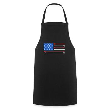Usa Archer de tir à l’arc - Tablier de cuisine - noir - Devant - AI Model Male 185 dark (185cm)