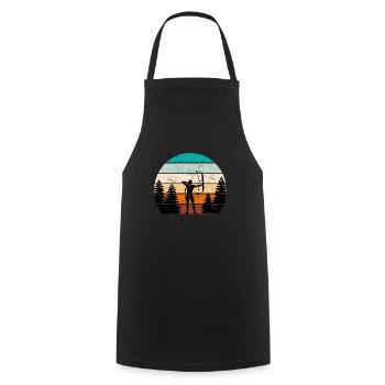 Vintage Archer Compound Bow Archery - Cooking Apron - black - Front - AI Model Male 185 dark (185cm)