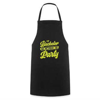 Bachelor Drinking Liquor Bachelor Party Groom - Cooking Apron - black - Front - AI Model Male 185 dark (185cm)