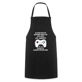 Si C'est Pas En Rapport Avec Les Mangas Jeux Vidéo - Tablier de cuisine - noir - Devant - AI Model Male 185 dark (185cm)