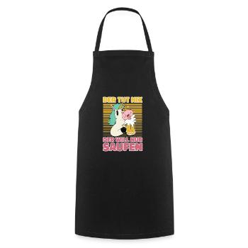 Der Will Nur Saufen - Saufen Bier Trinken - - Kochschürze - Schwarz - Vorne - AI Model Male 185 dark (185cm)