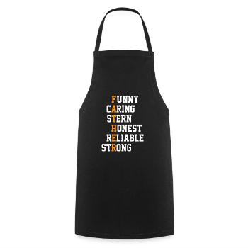 Drôle attentionné Stern Honest Dad Joke - Tablier de cuisine - noir - Devant - AI Model Male 185 dark (185cm)