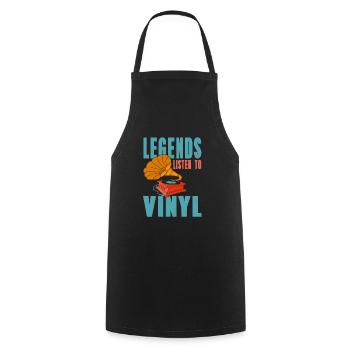 Les légendes écoutent des disques vinyles - Tablier de cuisine - noir - Devant - AI Model Male 185 dark (185cm)