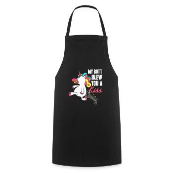 Mes fesses te souffle un baiser licorne pet - Tablier de cuisine - noir - Devant - AI Model Male 185 dark (185cm)