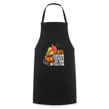 Vinyle parce que personne ne veut voir votre collection MP3 - Tablier de cuisine - noir - Devant - AI Model Male 185 dark (185cm)