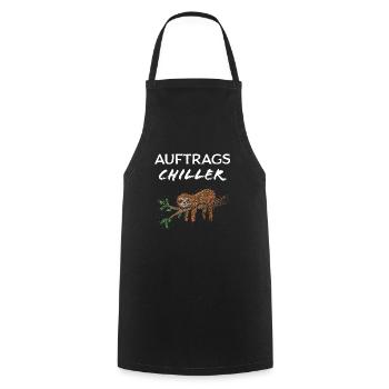 Auftrags Chiller Faultier Vatertag - Kochschürze - Schwarz - Vorne - AI Model Male 185 dark (185cm)