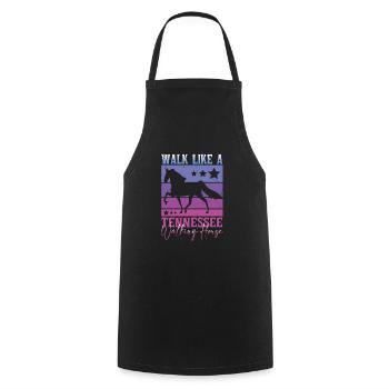 Marchez comme un cheval de marche du Tennessee - Tablier de cuisine - noir - Devant - AI Model Male 185 dark (185cm)
