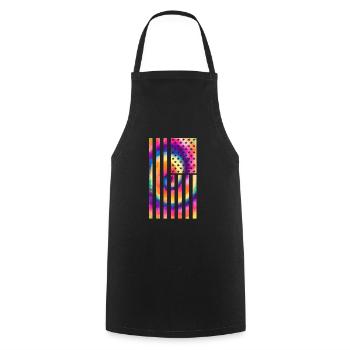 USA Flag 4th July Hippie - Cooking Apron - black - Front - AI Model Male 185 dark (185cm)