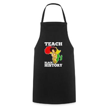 Teach Black History - Cooking Apron - black - Front - AI Model Male 185 dark (185cm)