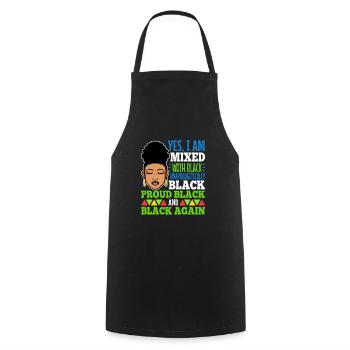 Oui je suis mélangé avec du noir - Tablier de cuisine - noir - Devant - AI Model Male 185 dark (185cm)