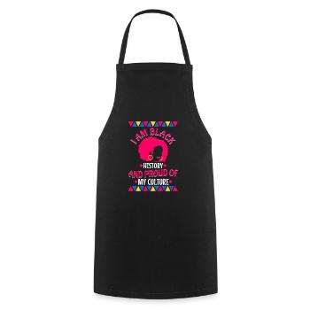 Je suis l’histoire des Noirs et fier de ma culture - Tablier de cuisine - noir - Devant - AI Model Male 185 dark (185cm)