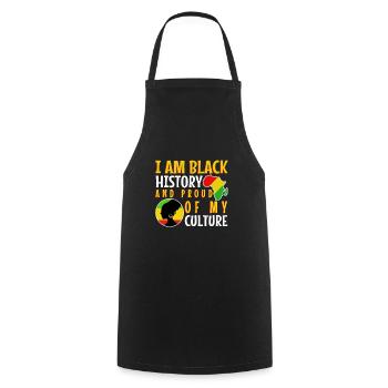 Je suis l’histoire des Noirs et fier de ma culture - Tablier de cuisine - noir - Devant - AI Model Male 185 dark (185cm)