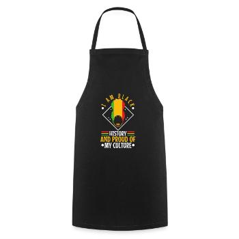 Je suis l’histoire des Noirs et fier de ma culture - Tablier de cuisine - noir - Devant - AI Model Male 185 dark (185cm)