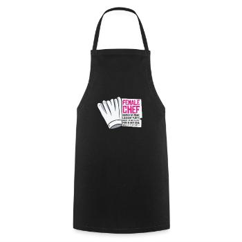 Female Chef Cooking Meals Food Lover - Cooking Apron - black - Front - AI Model Male 185 dark (185cm)