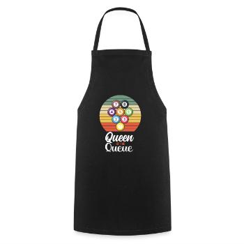 Queen of the Queue Pool billiards Snooker - Cooking Apron - black - Front - AI Model Male 185 dark (185cm)