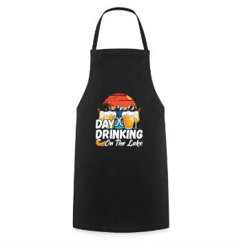 Day drinking on the lake - Cooking Apron - black - Front - AI Model Male 185 dark (185cm)