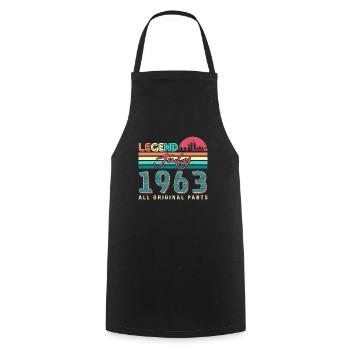 1963 In July Legend - Cooking Apron - black - Front - AI Model Male 185 dark (185cm)