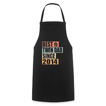 Jumeaux Père Père jumeau depuis 2014 - Tablier de cuisine - noir - Devant - AI Model Male 185 dark (185cm)