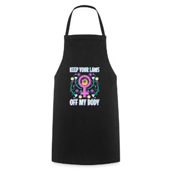 Gardez vos lois hors de mon corps - Tablier de cuisine - noir - Devant - AI Model Male 185 dark (185cm)