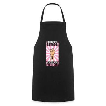 My favorite season is the fall of the patriarchy - Cooking Apron - black - Front - AI Model Male 185 dark (185cm)