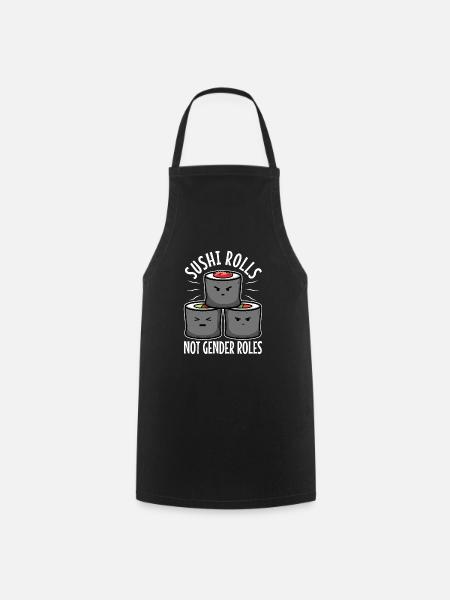 Sushi rolls not gender roles - Kochschürze - Schwarz
