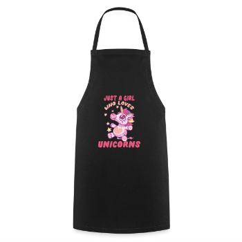 Licorne magique Juste une fille qui aime les licornes - Tablier de cuisine - noir - Devant - AI Model Male 185 dark (185cm)