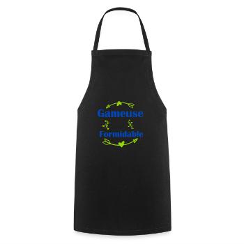 Cadeau femme Gameuse formidable - Tablier de cuisine - noir - Devant - AI Model Male 185 dark (185cm)