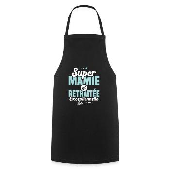 Super mamie et retraitée exceptionnelle - Tablier de cuisine - noir - Devant - AI Model Male 185 dark (185cm)