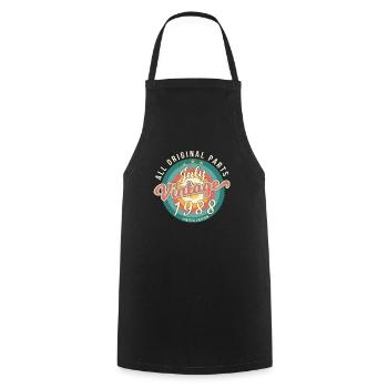Born in July 1988 - Cooking Apron - black - Front - AI Model Male 185 dark (185cm)
