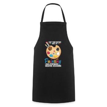 Creative Art Painting Traditional Design Gesch - Cooking Apron - black - Front - AI Model Male 185 dark (185cm)