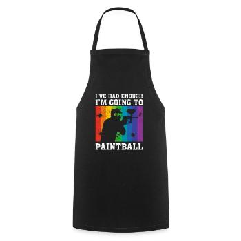Enough for me I go to paintball - Cooking Apron - black - Front - AI Model Male 185 dark (185cm)