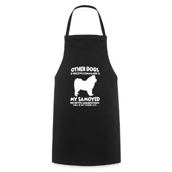 Lustige Samojeden-Hundeerziehung Hundehalter - Kochschürze - Schwarz - Vorne - AI Model Male 185 dark (185cm)