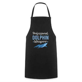 Professionnel Dolphin Whisperer - Biologiste des animaux marins - Tablier de cuisine - noir - Devant - AI Model Male 185 dark (185cm)