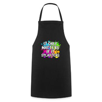 It only matters if it splatters Paintball - Cooking Apron - black - Front - AI Model Male 185 dark (185cm)