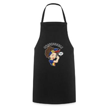 Romanian Girl Unbreakable I Romanian Heritage I - Cooking Apron - black - Front - AI Model Male 185 dark (185cm)