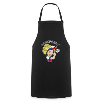 Fille slovène Incassable Héritage slovène - Tablier de cuisine - noir - Devant - AI Model Male 185 dark (185cm)