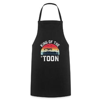Pontoon King of the 'Toon Boating Gift for Boat - Cooking Apron - black - Front - AI Model Male 185 dark (185cm)