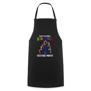 Joyeux Mois national du patrimoine hispanique - Latina Fl - Tablier de cuisine - noir - Devant - AI Model Male 185 dark (185cm)