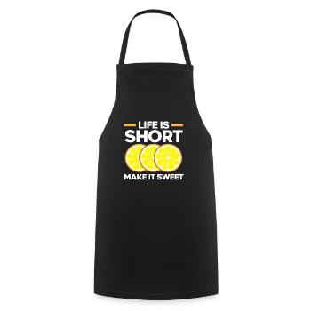 Life Is Short Make It Sweet Lemon Lover Fruit - Cooking Apron - black - Front - AI Model Male 185 dark (185cm)