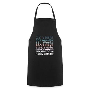 Happy 12th Birthday | 12th Birthday Gifts | Gifs - Cooking Apron - black - Front - AI Model Male 185 dark (185cm)