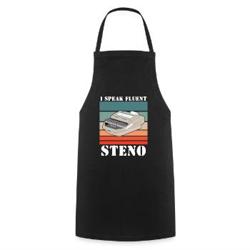 Court Reporter Vintage Stenographer Art - Cooking Apron - black - Front - AI Model Male 185 dark (185cm)