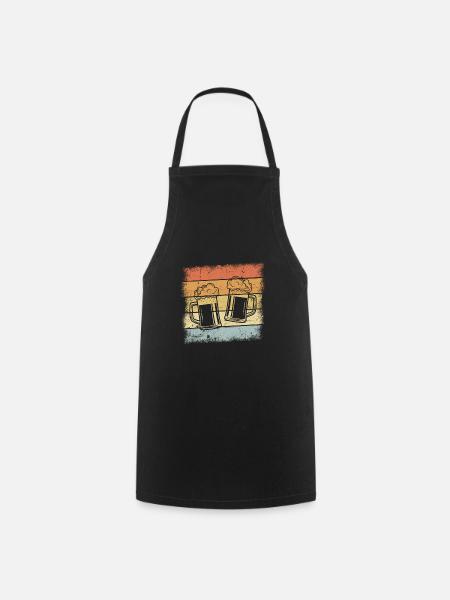 Bier Retro Design - Kochschürze - Schwarz